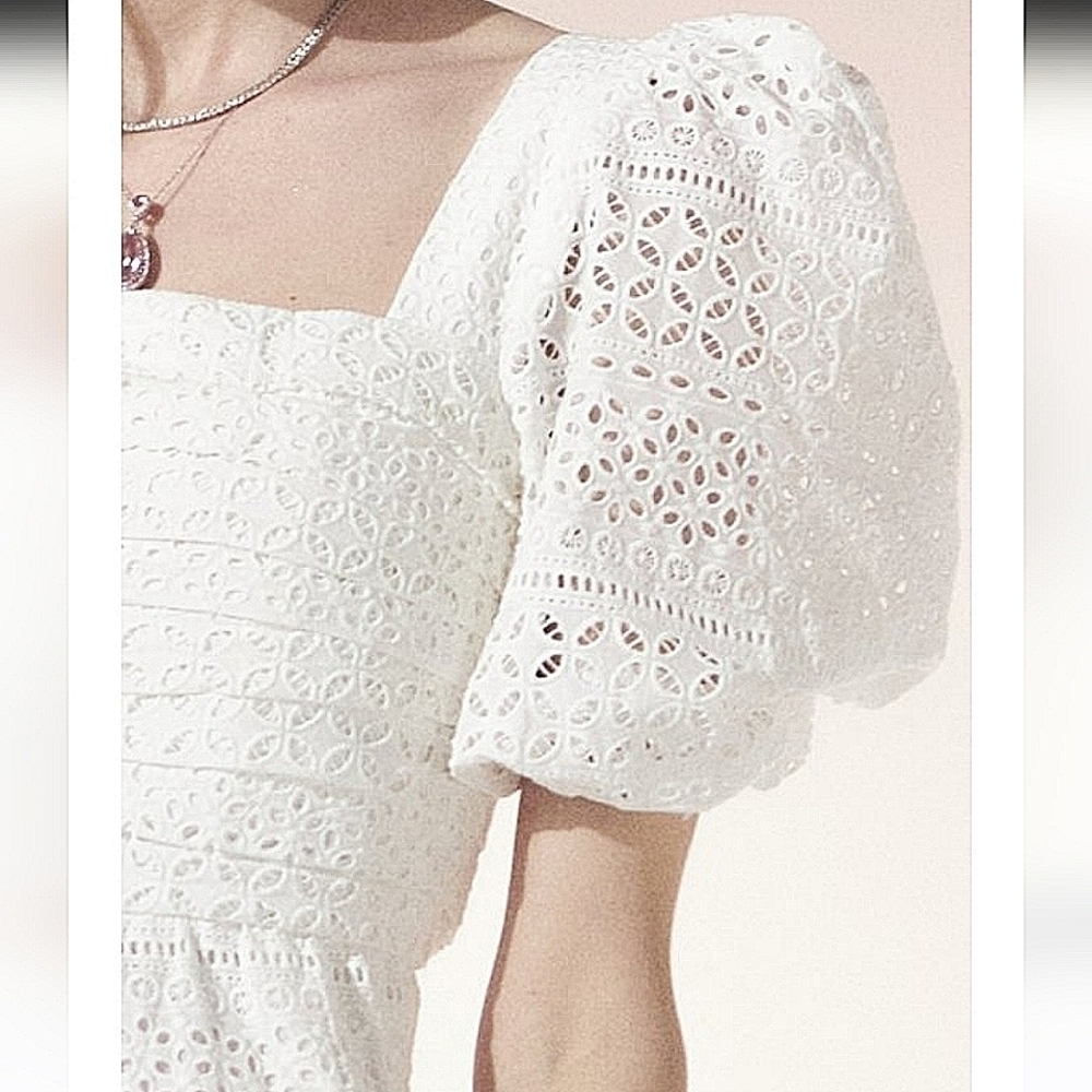 Anthropologie RAISSA-NWT-Pleated Square Neckline Laise Dress-Size Small - Picture 3 of 15